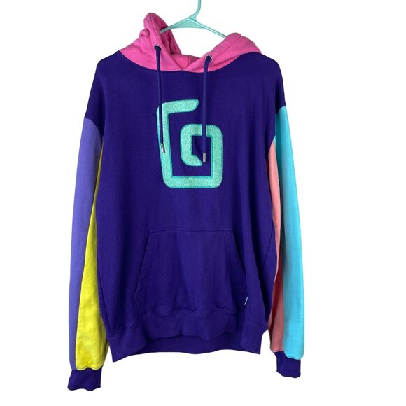 Karl Jacobs Enchantment Hoodie Mens M Purple Multi Colorblock Gamer Streetwear‎ - Picture 2 of 16